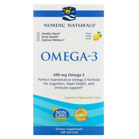 Nordic Naturals, Ômega-3, Limão, 690 mg, 180 Softgels