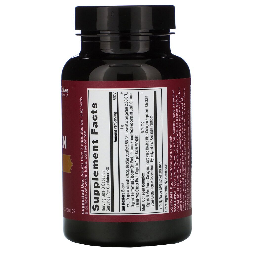 Dr. Axe / Ancient Nutrition, Multi Collagen, Gut Restore, 90 Capsules - Imagem 2