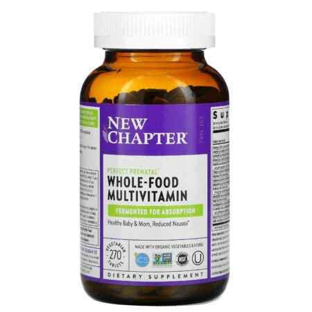 New Chapter, Perfect Prenatal, Whole Food Multivitamin, 270 Vegetarian Tablets - Image 4