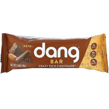 Dang, Keto Bar, Crazy Rich Chocolate with Sea Salt, 12 Bars, 1.4 oz (40 g) Each - Image 4