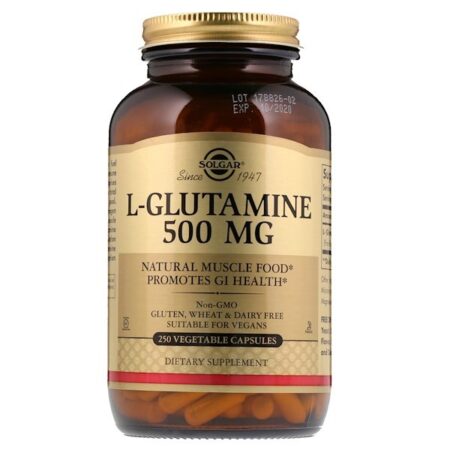 Solgar, L-Glutamina, 500 mg, 250 Cápsulas Vegetais