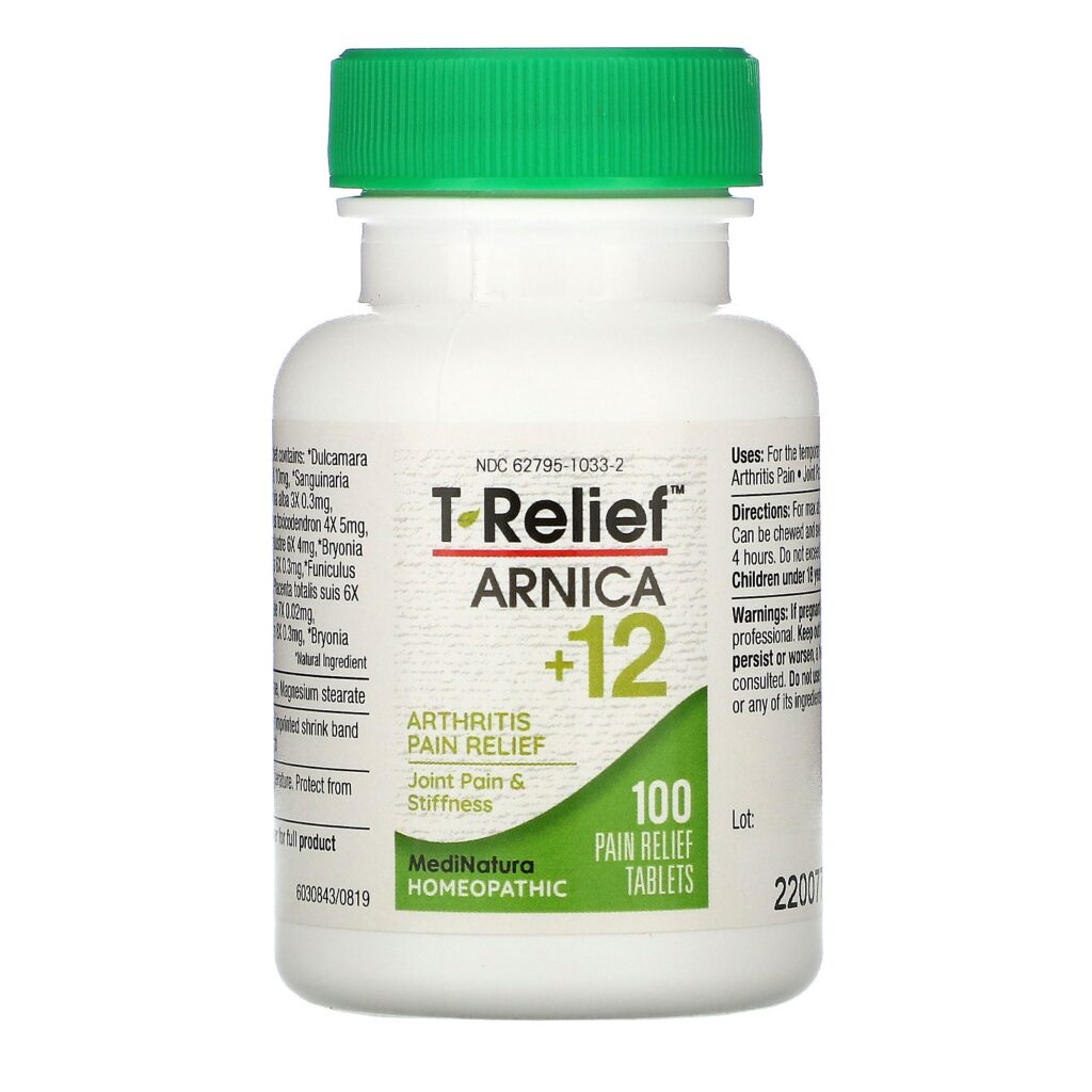 MediNatura, T-Relief, Arnica +12, Arthritis Pain Relief, 100 Tablets - Imagem 4