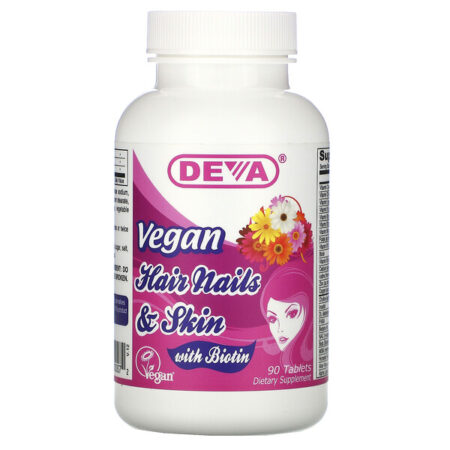 Deva, Vegan Hair Nails & Skin with Biotin, 90 Tablets