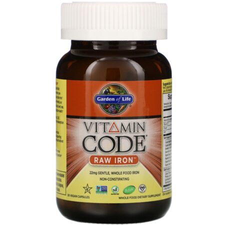 Garden of Life, Vitamin Code, RAW Iron, 30 Vegan Capsules - Image 3