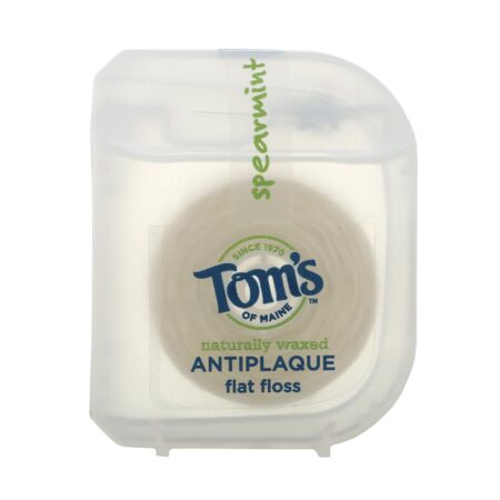 Tom's of Maine, Naturally Waxed Antiplaque Flat Floss, Spearmint, 29.2 m (32 yd) - Image 3