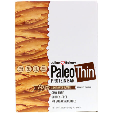 Julian Bakery, PALEO Protein Bar, Pure Sunflower Butter, 12 Bars, 2.05 oz (58.3 g) Each - Image 2