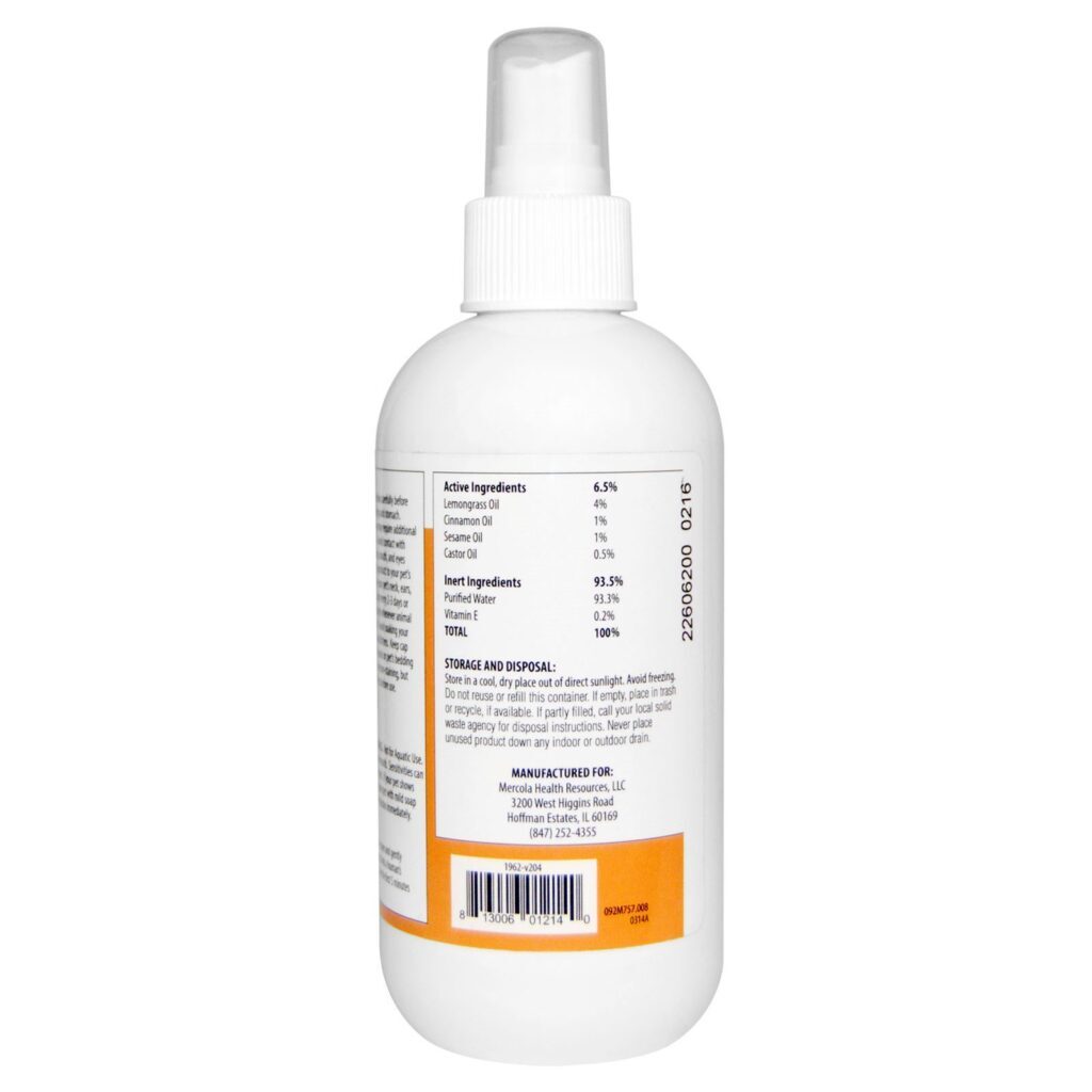 Dr. Mercola, Defesa Contra Pulgas e Carrapatos, Para Cachorros e Gatos, 8 oz (237 ml) - Imagem 2