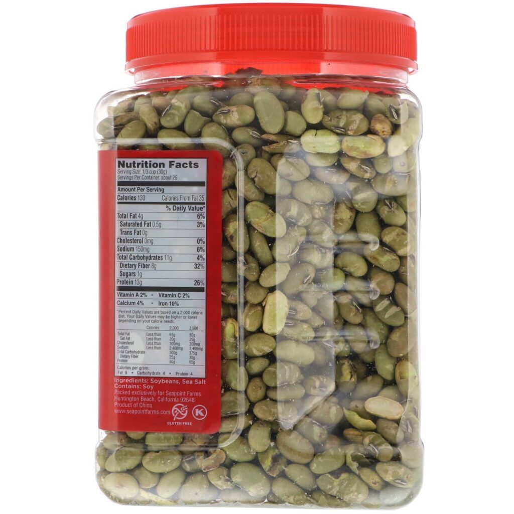 Seapoint Farms, Edamame Assado Seco, Sal Marinho , 27 oz (765 g) - Imagem 2