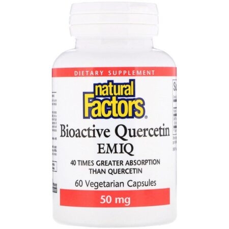 Natural Factors, Biaoctive Quercetin EMIQ, 50 mg, 60 Cápsulas Vegetais