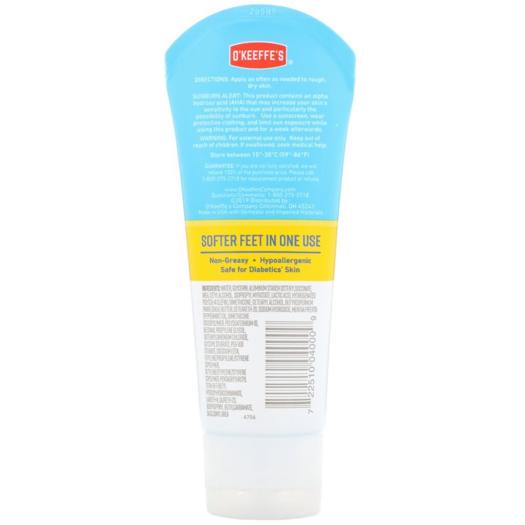 O'Keeffe's, Creme Esfoliante Hidratante para os Pés, para Pés Extremamente Secos ou Rachados, 85 g (3 oz) - Imagem 2
