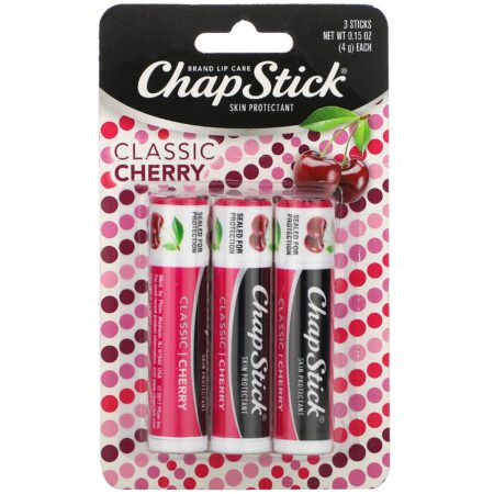 Chapstick, Protetor labial, protetor da pele, Classic Cherry, 3 bastões, 4 g cada - Image 2