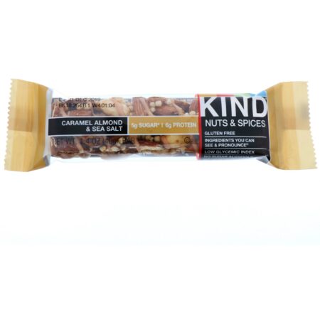 KIND Bars, Nozes e Especiarias, Caramelo, Amêndoa e Sal Marinho, 12 Barras, 1,4 oz (40 g) Cada - Image 4