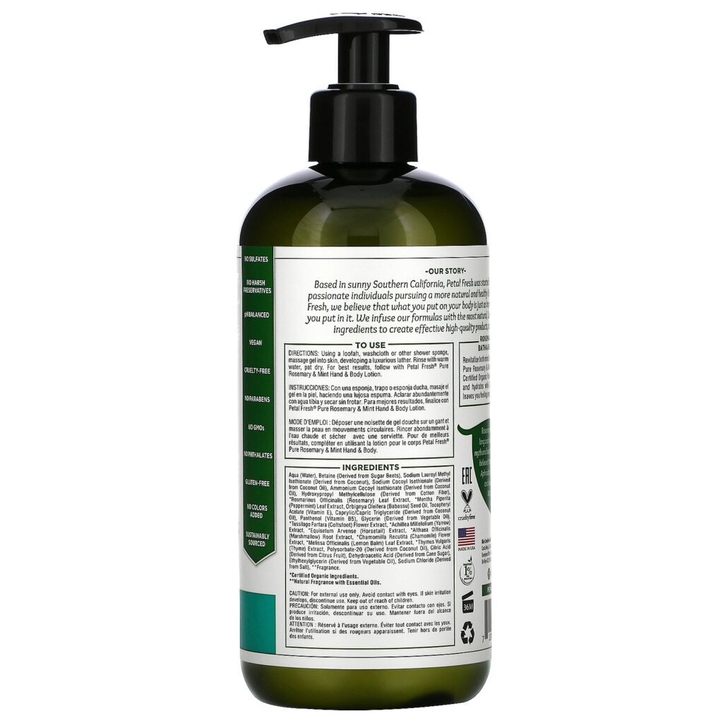 Petal Fresh, Puro, Gel Revitalizante de Banho e Ducha, Alecrim e Menta, 16 fl oz (475 ml) - Imagem 2