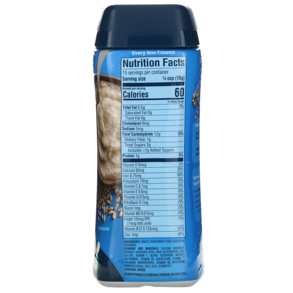 Gerber, Whole Wheat, Whole Grain Cereal, 8 oz (227 g) - Imagem 2