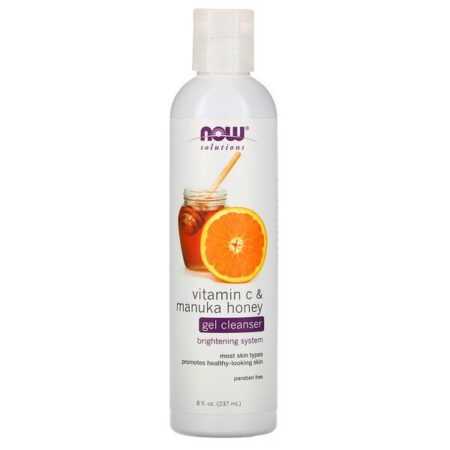 Now Foods, Solutions, Limpador gel, Vitamina C e Mel Manuka, 8 fl oz (237 ml)