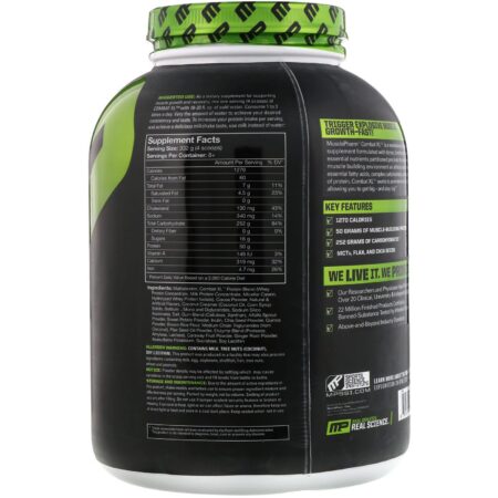 MusclePharm, Ganhador de Massa Combat XL, Chocolate, 6 lbs (2722 g) - Image 2