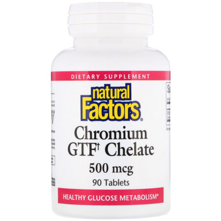 Natural Factors, Quelato de Cromo GTF, 500 mcg, 90 Comprimidos