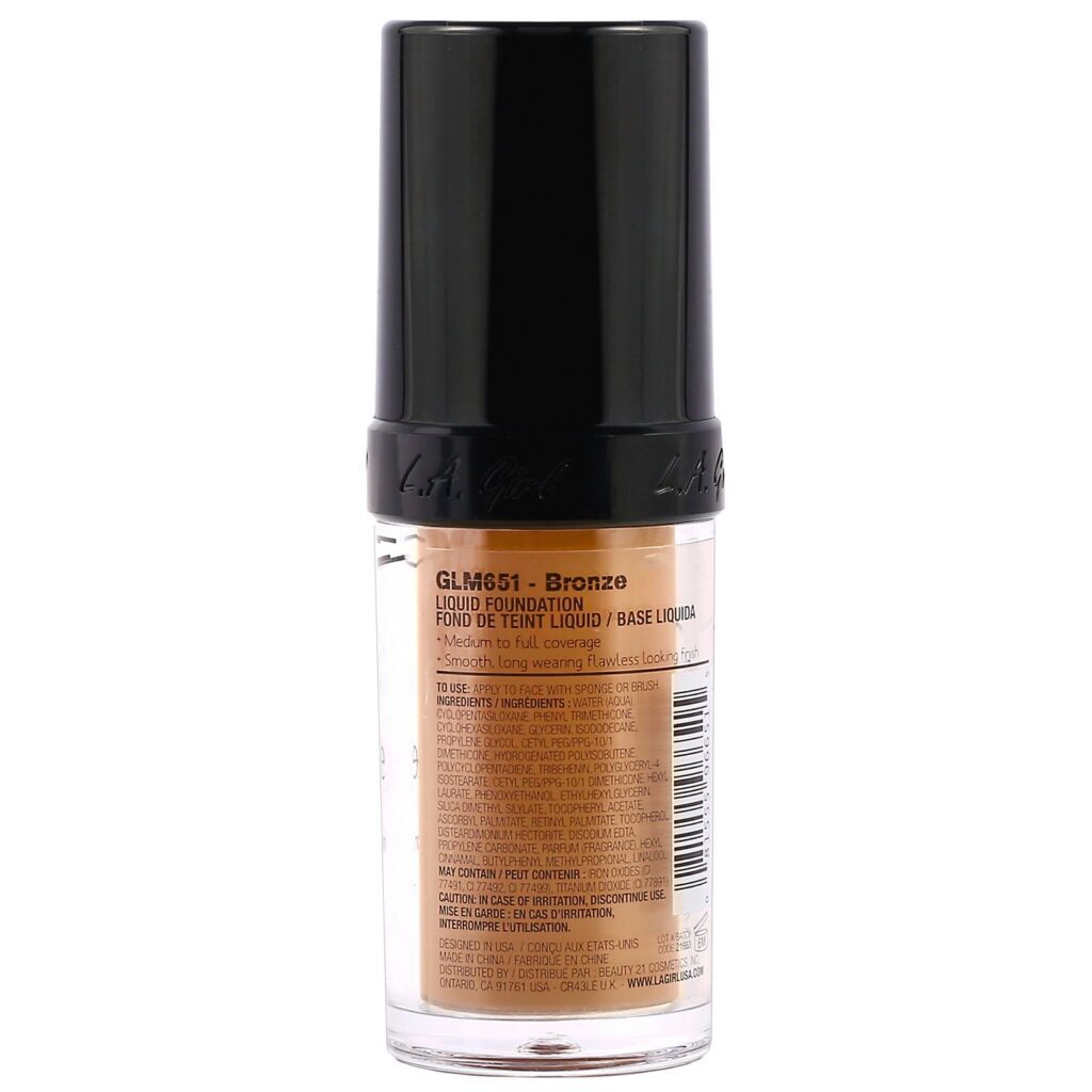 L.A. Girl, Base, Pro Coverage HD Foundation, bronzeada, 28 ml - Imagem 2