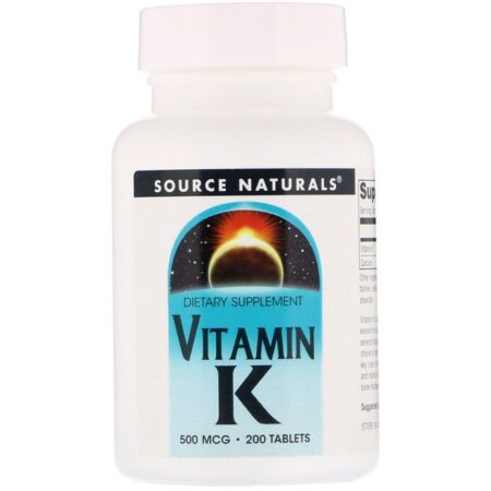 Source Naturals, Vitamina K, 500 mcg, 200Comprimidos