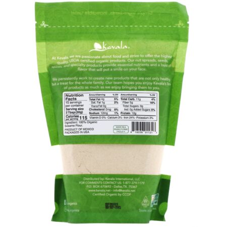 Kevala, Organic Sesame Flour, 16 oz (454 g) - Image 2