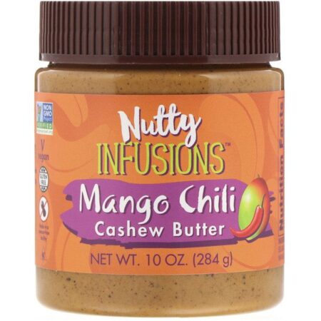 Now Foods, Ellyndale Naturals, Infusões de Castanhas, Manteiga de Castanha-de-Caju com Manga e Pimenta Chili, 10 oz (284 g)