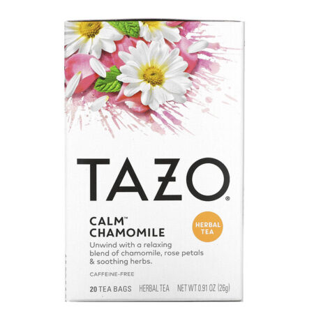 Tazo Teas, Chá de Ervas, Camomila Calm, Sem Cafeína, 20 Sachês, 0.91 oz (26 g)