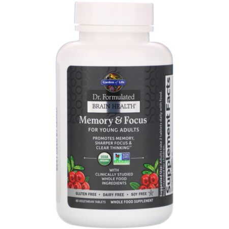 Garden of Life, Dr. Formulated para a Saúde Cerebral, Memória e Foco para Jovens Adultos, 60 Comprimidos Vegetarianos - Image 3