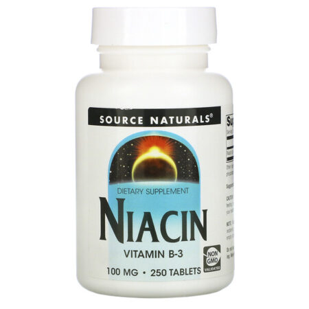 Source Naturals, Niacina, 100 mg, 250 comprimidos