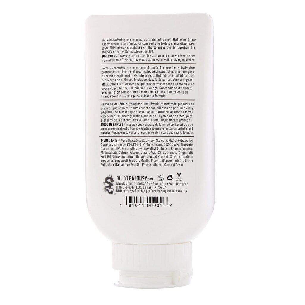 Billy Jealousy, Hydroplane, Creme de barbear superdeslizante, 236 ml - Imagem 2
