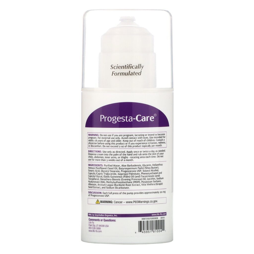 Life-flo, Progesta-Care, Creme Corporal, 113,4 g (4 oz) - Imagem 2