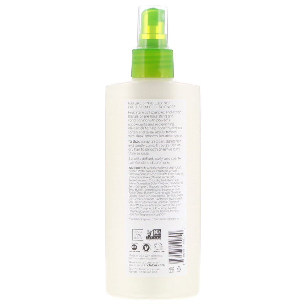 Andalou Naturals, Óleo Exótico de Marula, Spray Desembaraçador Suave Sedoso, 242 ml - Imagem 2