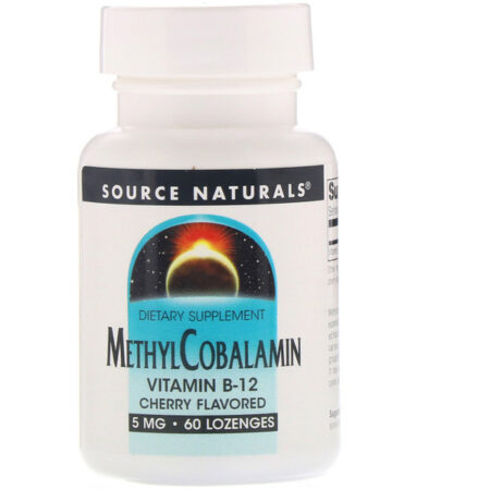 Source Naturals, MethylCobalamin, Vitamin B12, Cherry Flavored, 5 mg, 60 Lozenges