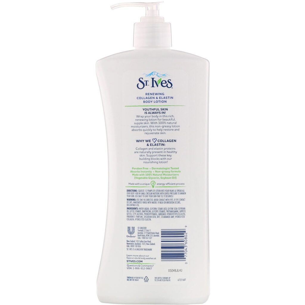 St. Ives, Body Lotion, Renewing, Collagen & Elastin, 21 fl oz (621 ml) - Imagem 2