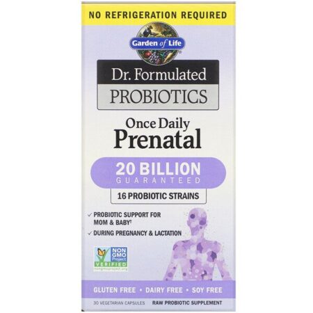 Garden of Life, Dr. Formulated Probiotics, Uma Vez ao Dia Pré-natal, 30 Cápsulas Vegetais