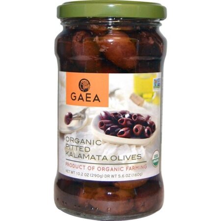 Gaea, Azeitonas Calamata sem caroço orgânicas, 10,2 oz (290 g)