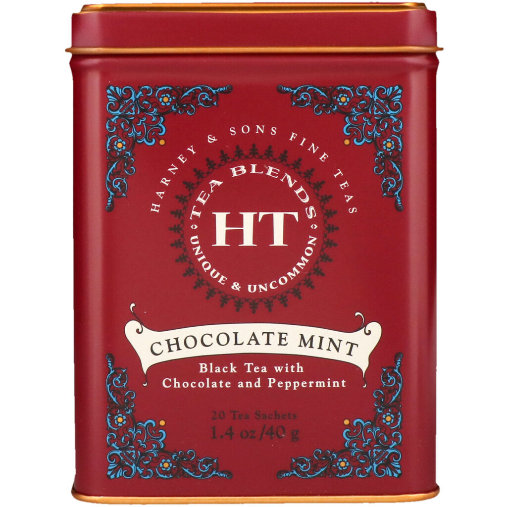 Harney & Sons, Chocolate Com Menta, 20 Sachês de Chá, 1.4 oz (40 g)