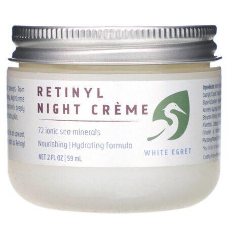 White Egret Personal Care, Creme Noturno de Retinol, 2 fl oz (59 ml)