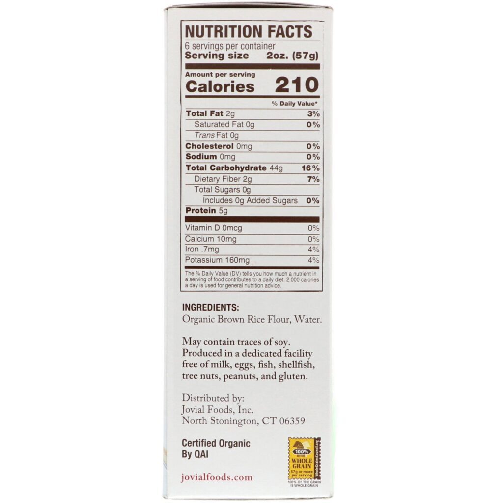 Jovial, 100% Organic Brown Rice Pasta, Penne , 12 oz (340 g) - Imagem 2