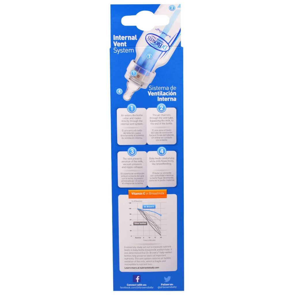 Dr. Brown's, Mamadeira Fluxo Natural, Nível 1, Acima de 0 meses, 120ml - Imagem 4