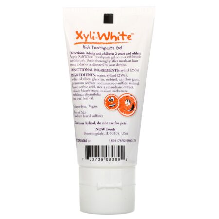 Now Foods, Solutions, XyliWhite, Creme Dental em Gel para Crianças, Toque de Laranja 85 g (3 oz) - Image 2