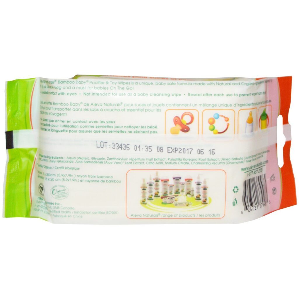 Aleva Naturals, Bamboo Lenços de Bebê & Brinquedos 30 Lenços, 5.9x7.9 in (15 x 20c) - Imagem 2