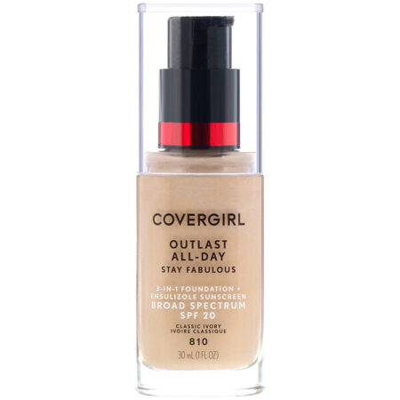 Covergirl, Outlast All-Day Stay Fabulous, Base 3 em 1, 810 Marfim clássico, 30 ml