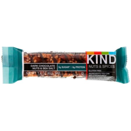 KIND Bars, Nozes e Especiarias, Nozes com Chocolate Amargo e Sal Marinho, 12 Barras, 40 g (1,4 oz) Cada - Image 4