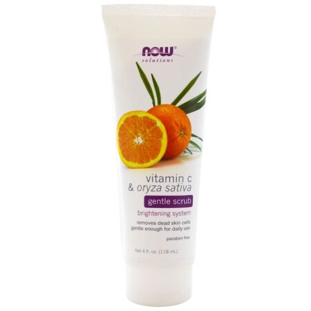 Now Foods, Solutions, Esfoliante Suave, Vitamina C e Oryza Sativa, 118 ml