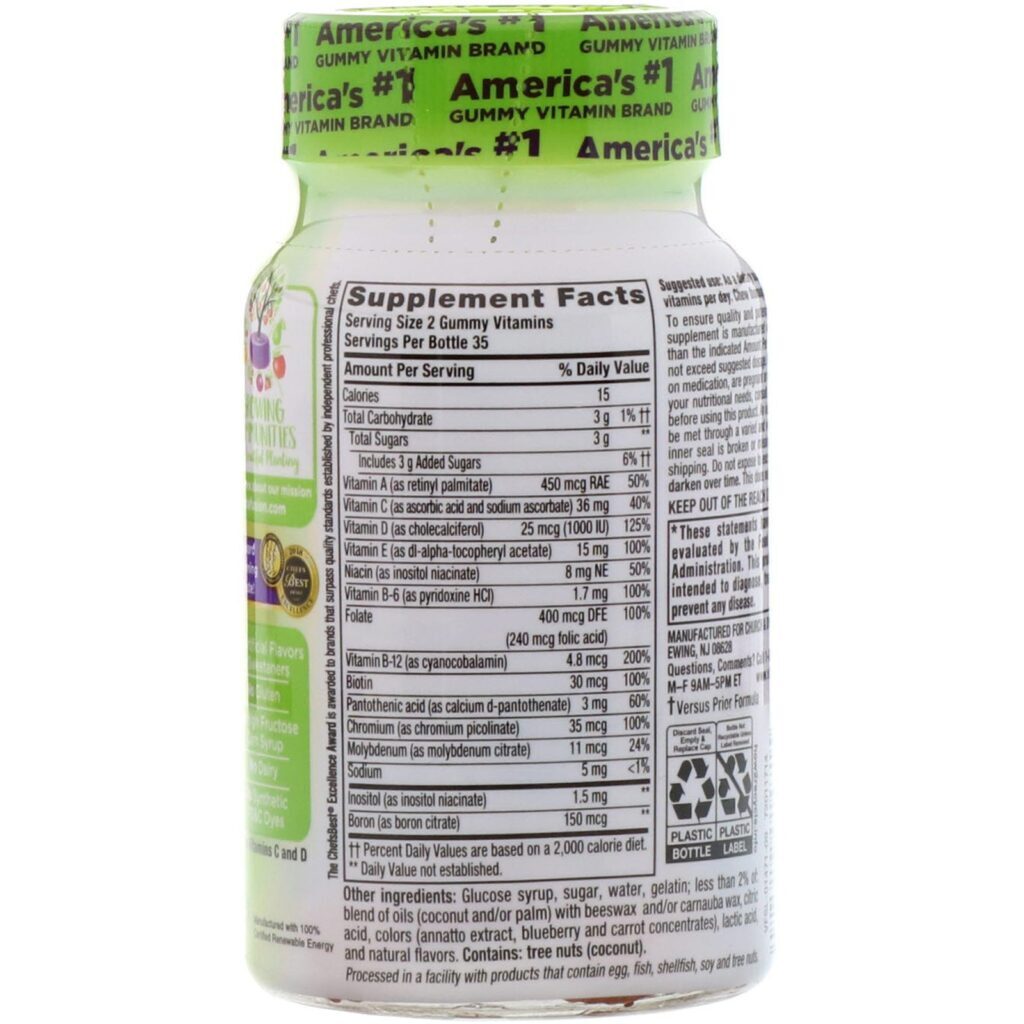 VitaFusion, MultiVita, Multivitamínico Completo, Sabor Frutas Vermelhas, Pêssego e Laranja, 70 balas de gelatina - Imagem 2