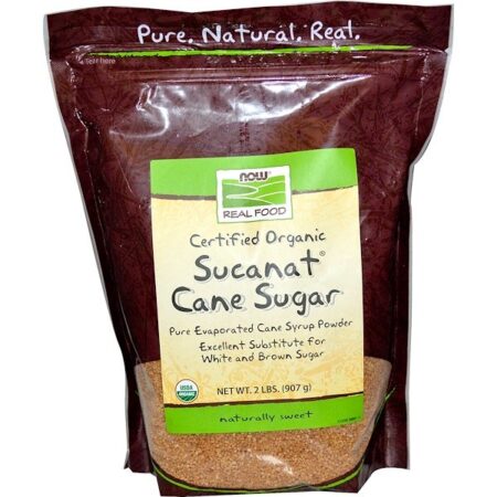 Now Foods, Real Food, Açucar caldo de cana orgânico certificado, 2 lbs (907 g)