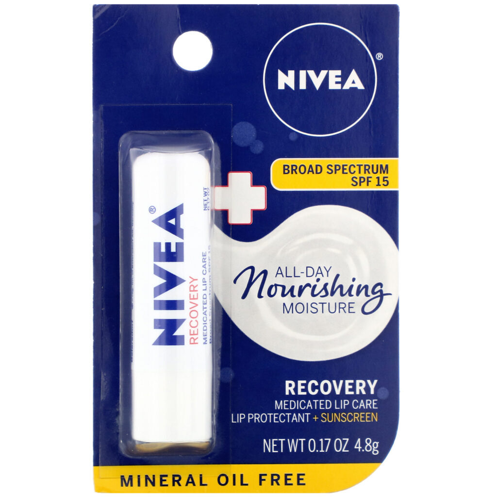 Nivea, Recovery, Medicated Lip Protectant & Sunscreen, SPF 15, 0.17 oz (4.8 g) - Imagem 2