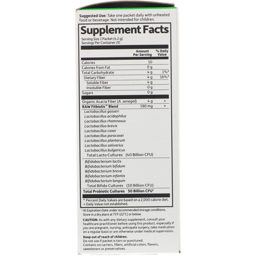 Garden of Life, Orgânico, Dr. Formulated Probiotics Fitbiotic, Sem Sabor, 20 Envelopes, 4,2 g (0,15 oz) Cada - Imagem 2