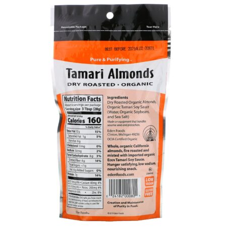 Eden Foods, Amêndoas Orgânicos Tamari, Torradas, 4 oz (113 g) - Image 2