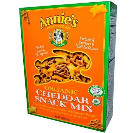 Annie's Homegrown, Organico, lanche mix, Cheddar, 255 g